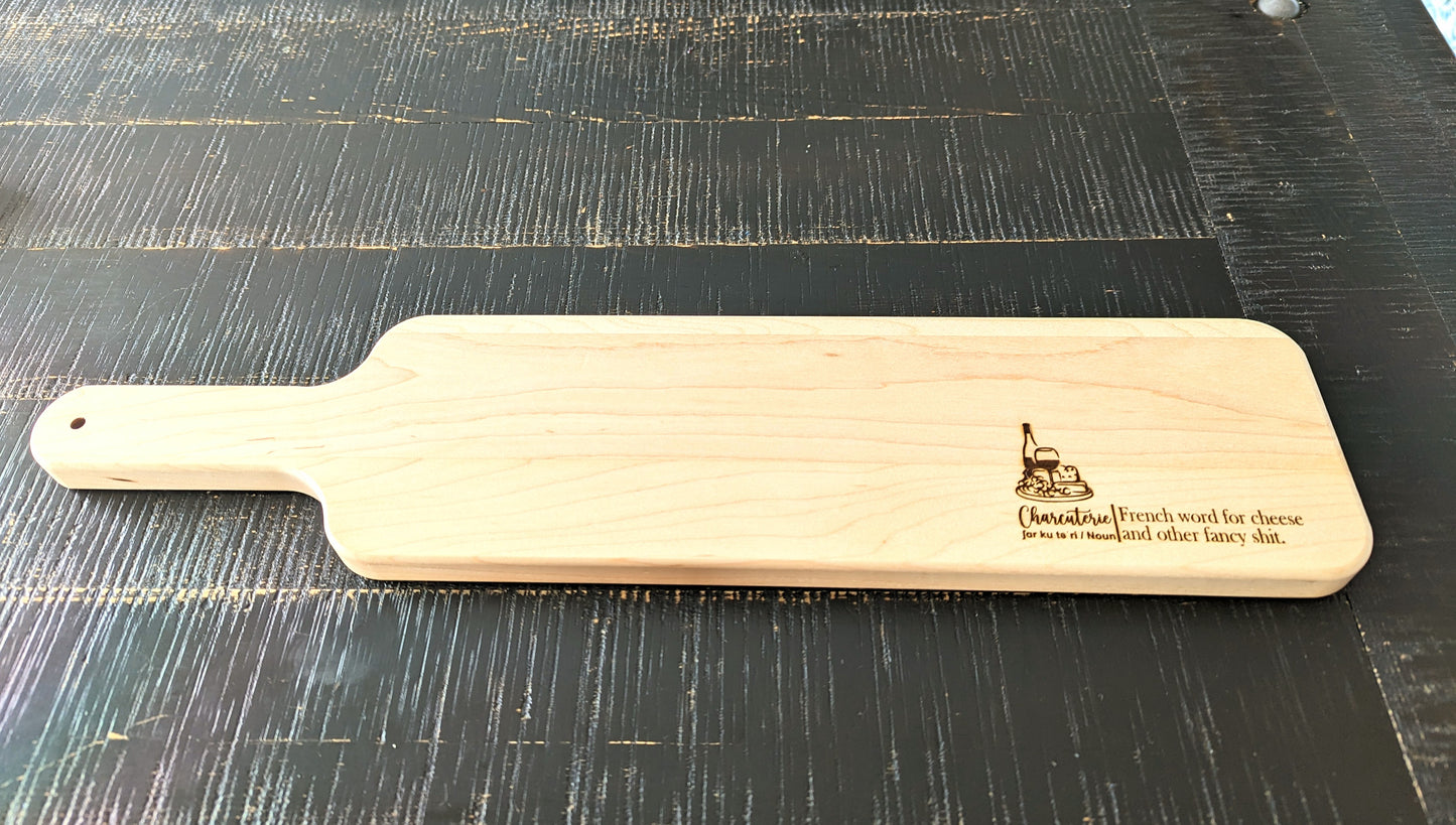 Charcuterie Definition on Hardwood Baguette Board