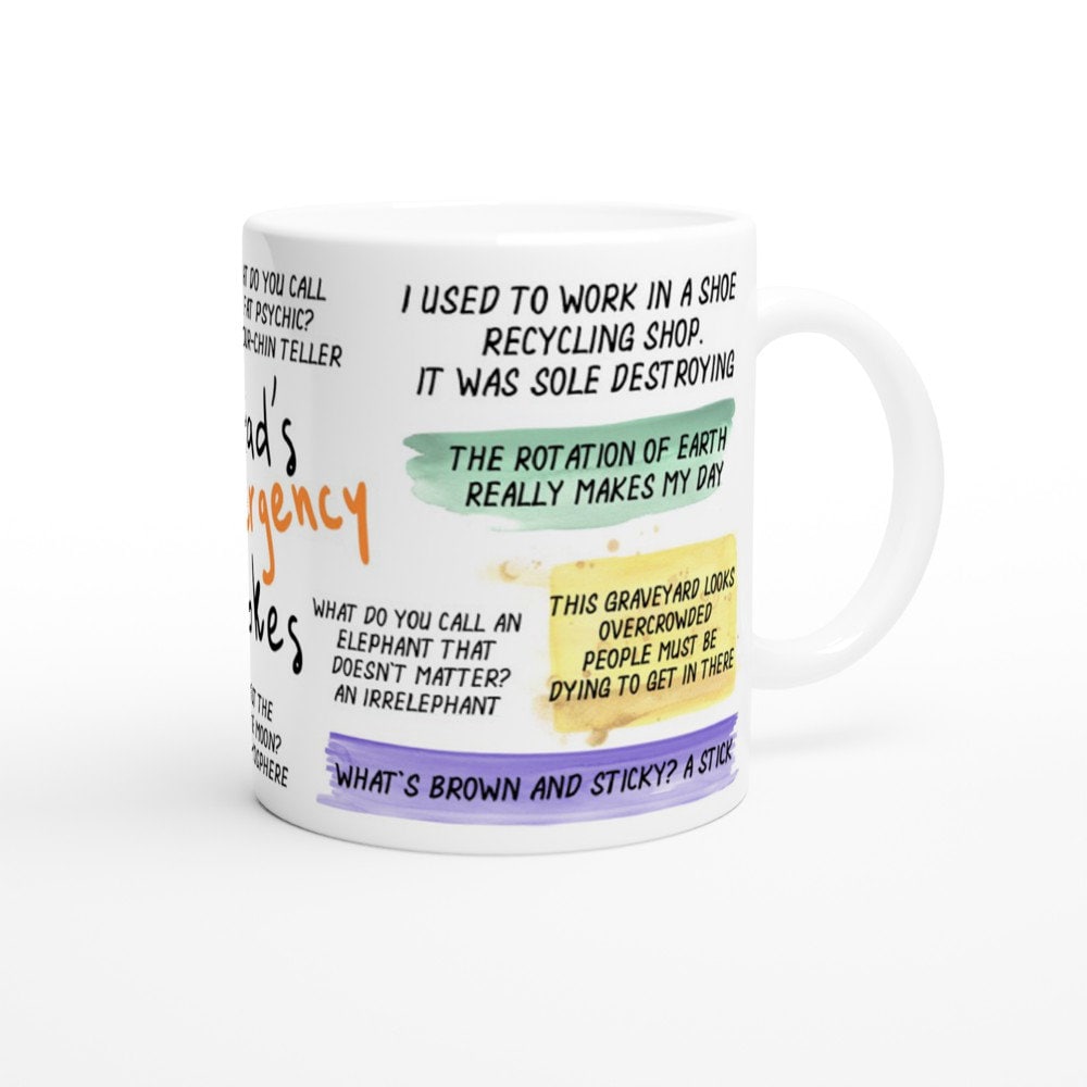 Dad's Emergency Jokes White 11oz Ceramic Mug