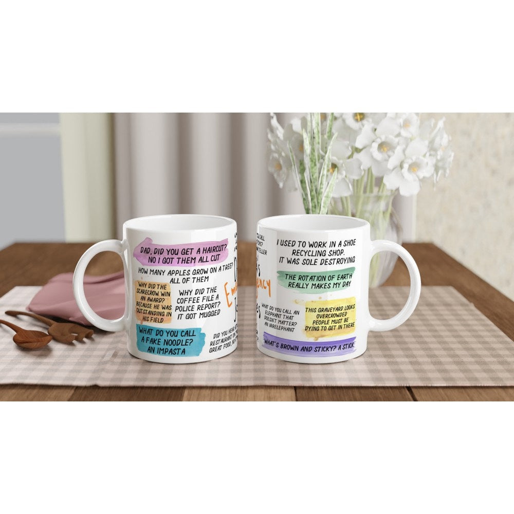 Dad's Emergency Jokes White 11oz Ceramic Mug