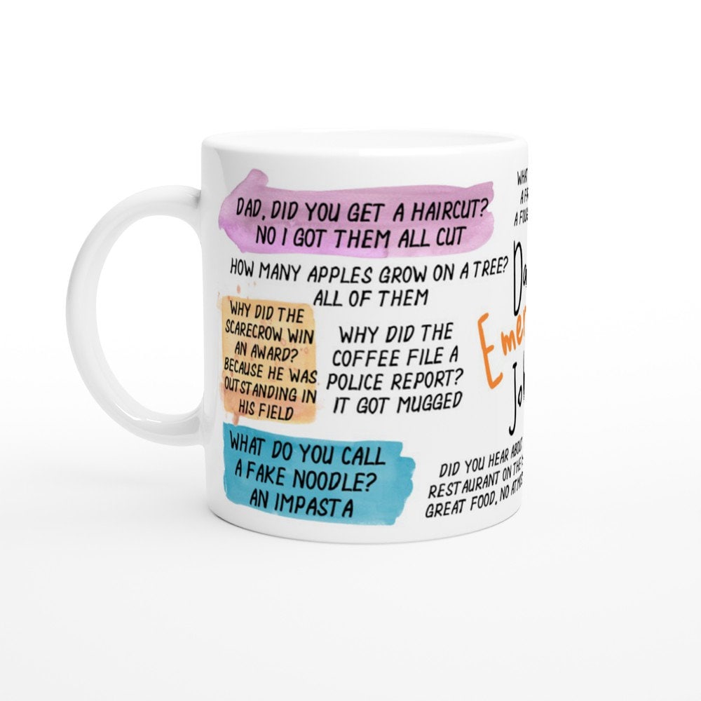 Dad's Emergency Jokes White 11oz Ceramic Mug