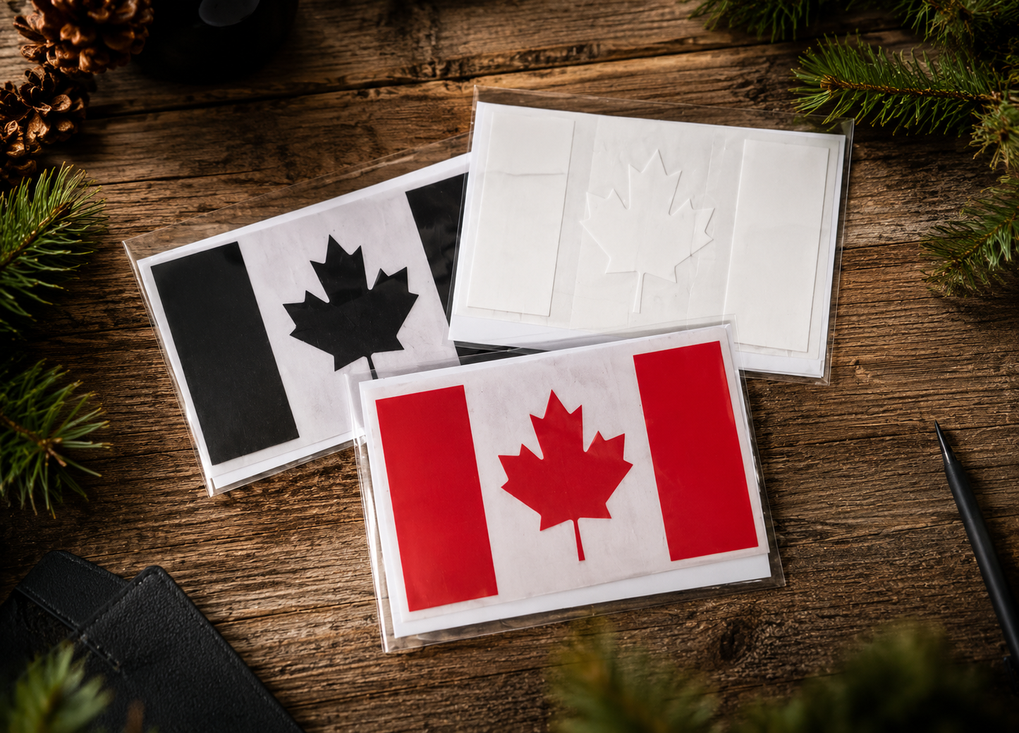 Canadian Flag Decals 5" x 3"