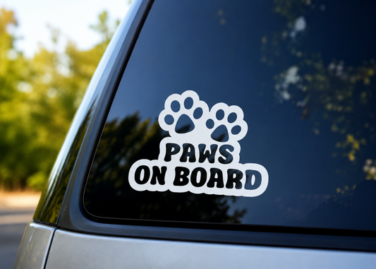 Paws on Board Vinyl Decal