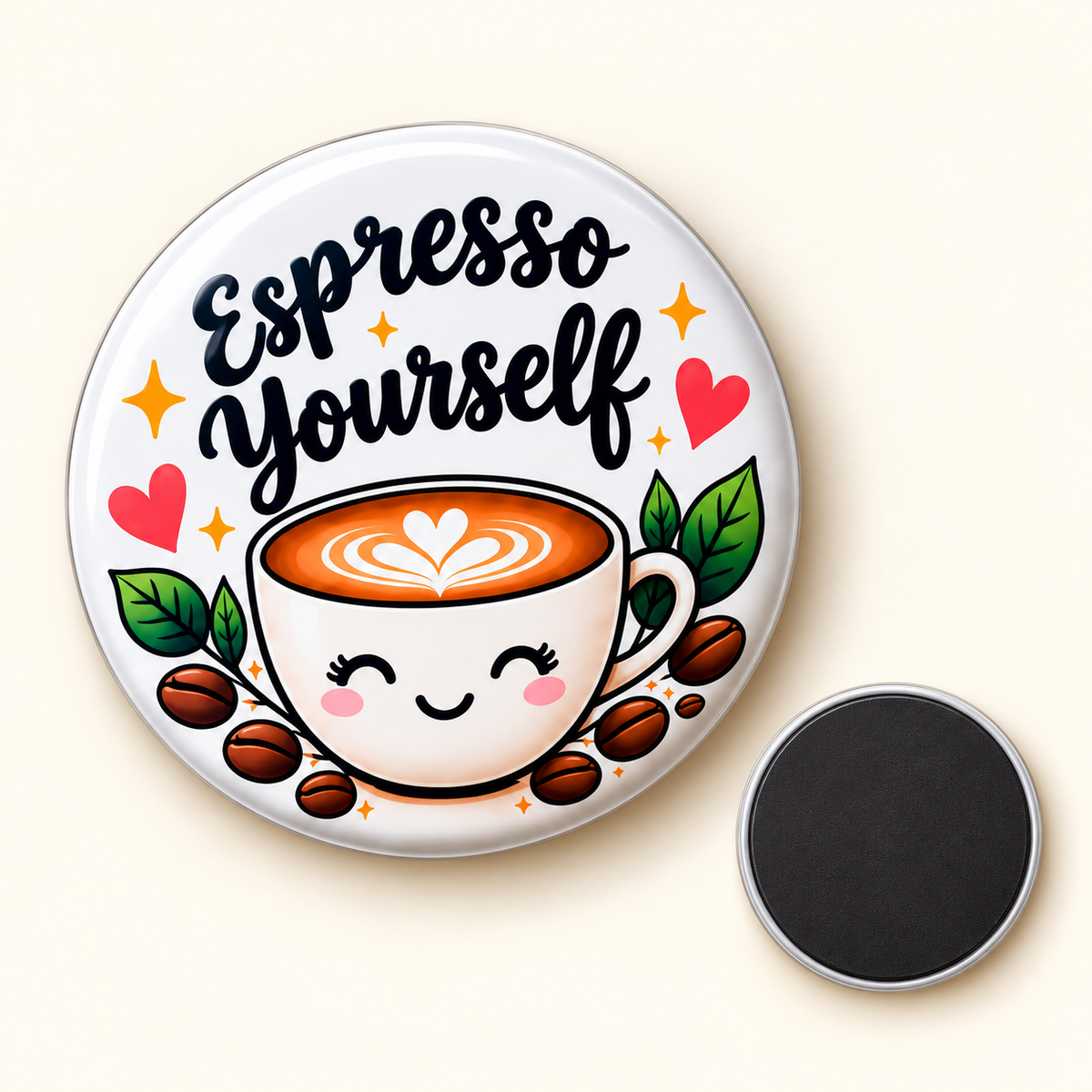 Coffee Lovers Buttons and Fridge Magnets
