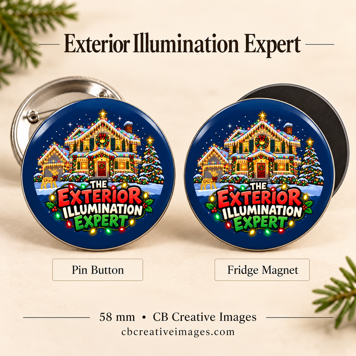 Christmas Chaos Buttons and Magnets