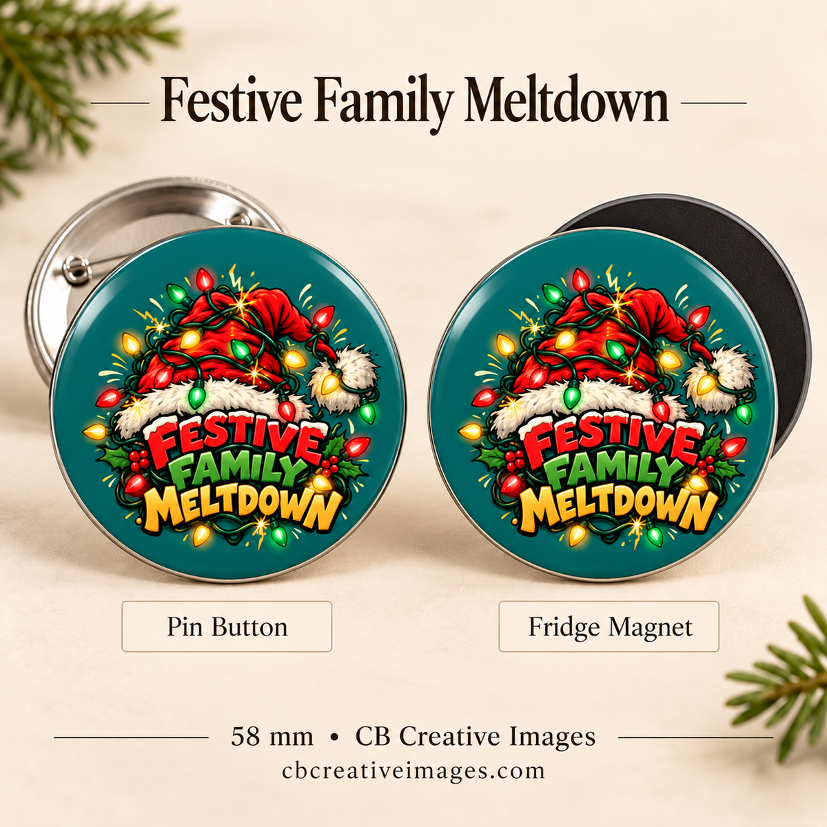 Christmas Chaos Buttons and Magnets