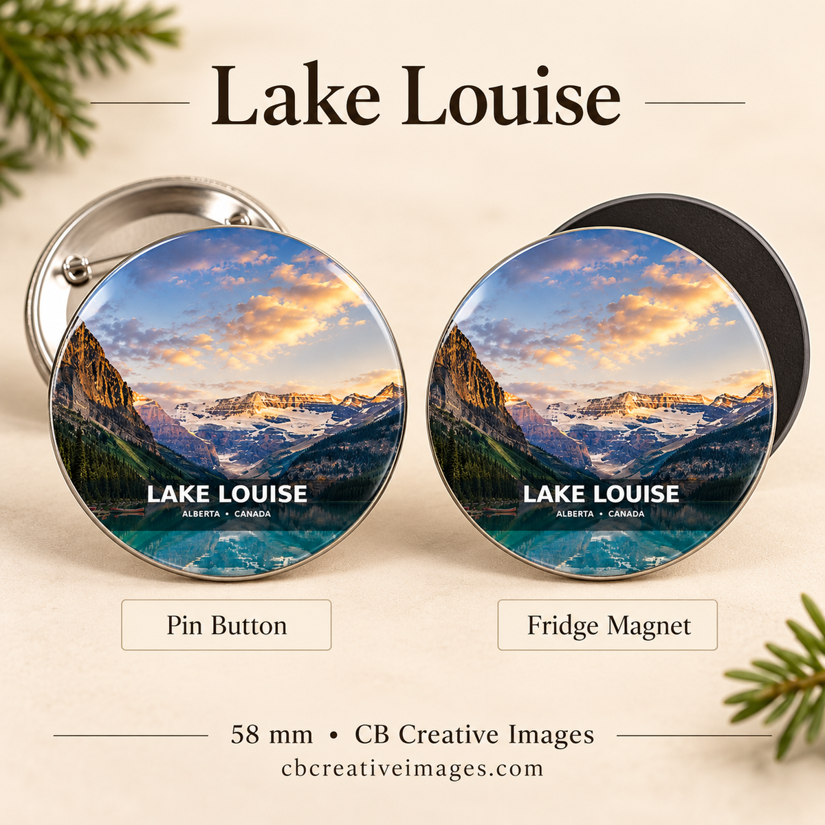 Mountain Collection Buttons and Fridge Magnets