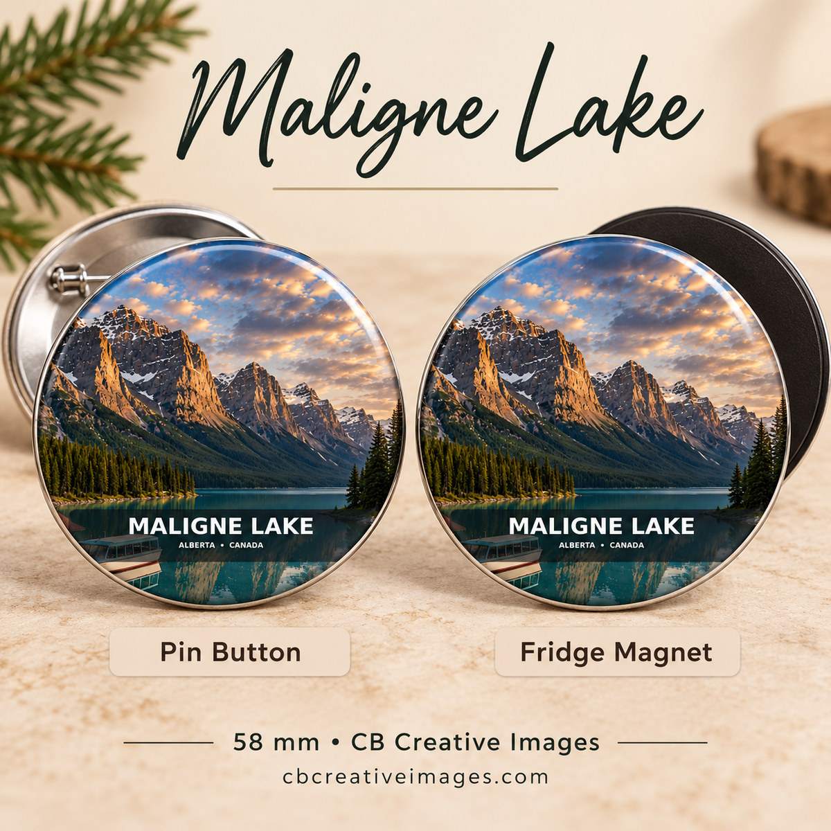 Mountain Collection Buttons and Fridge Magnets