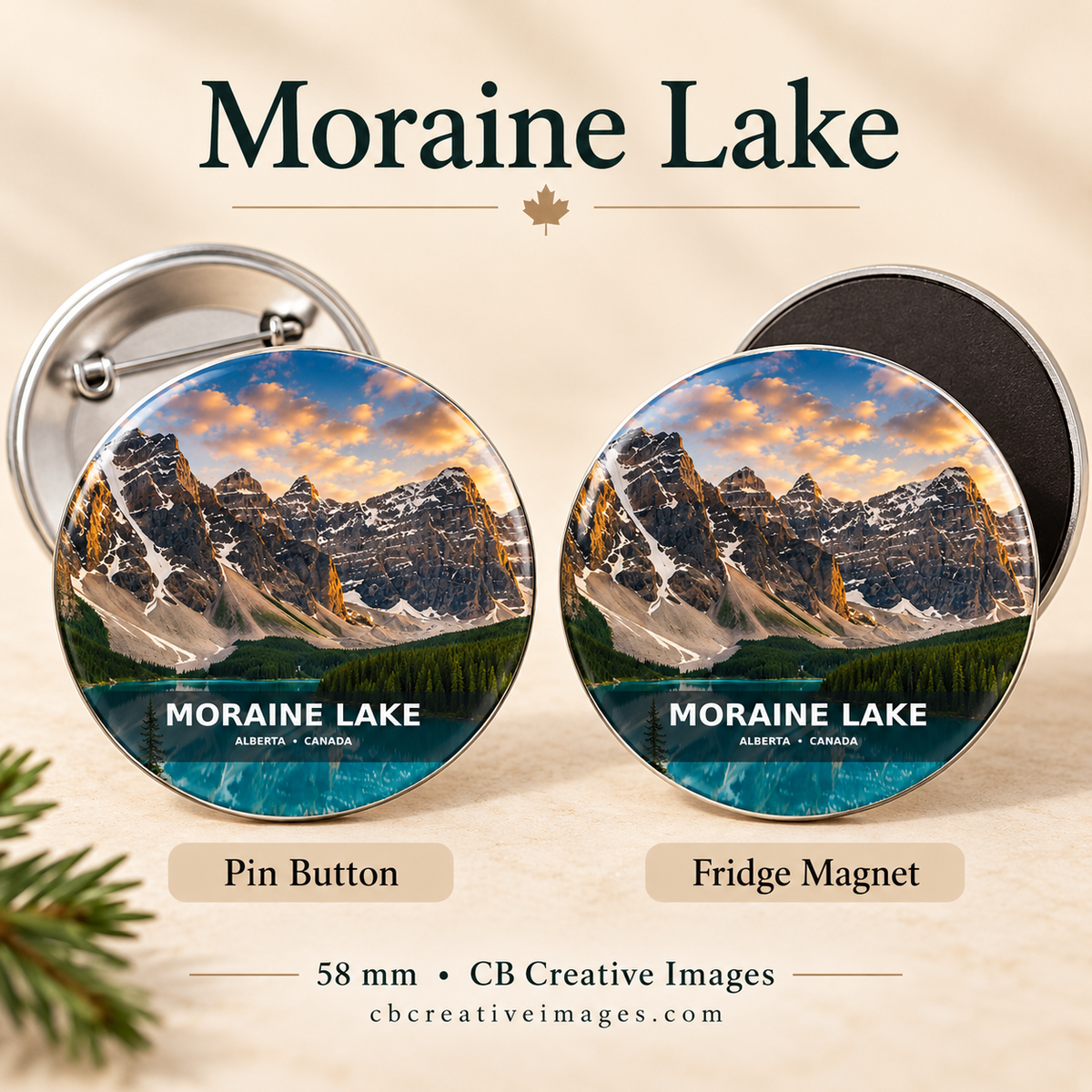 Mountain Collection Buttons and Fridge Magnets