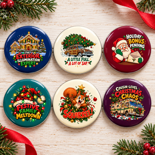 Christmas Chaos Buttons and Magnets
