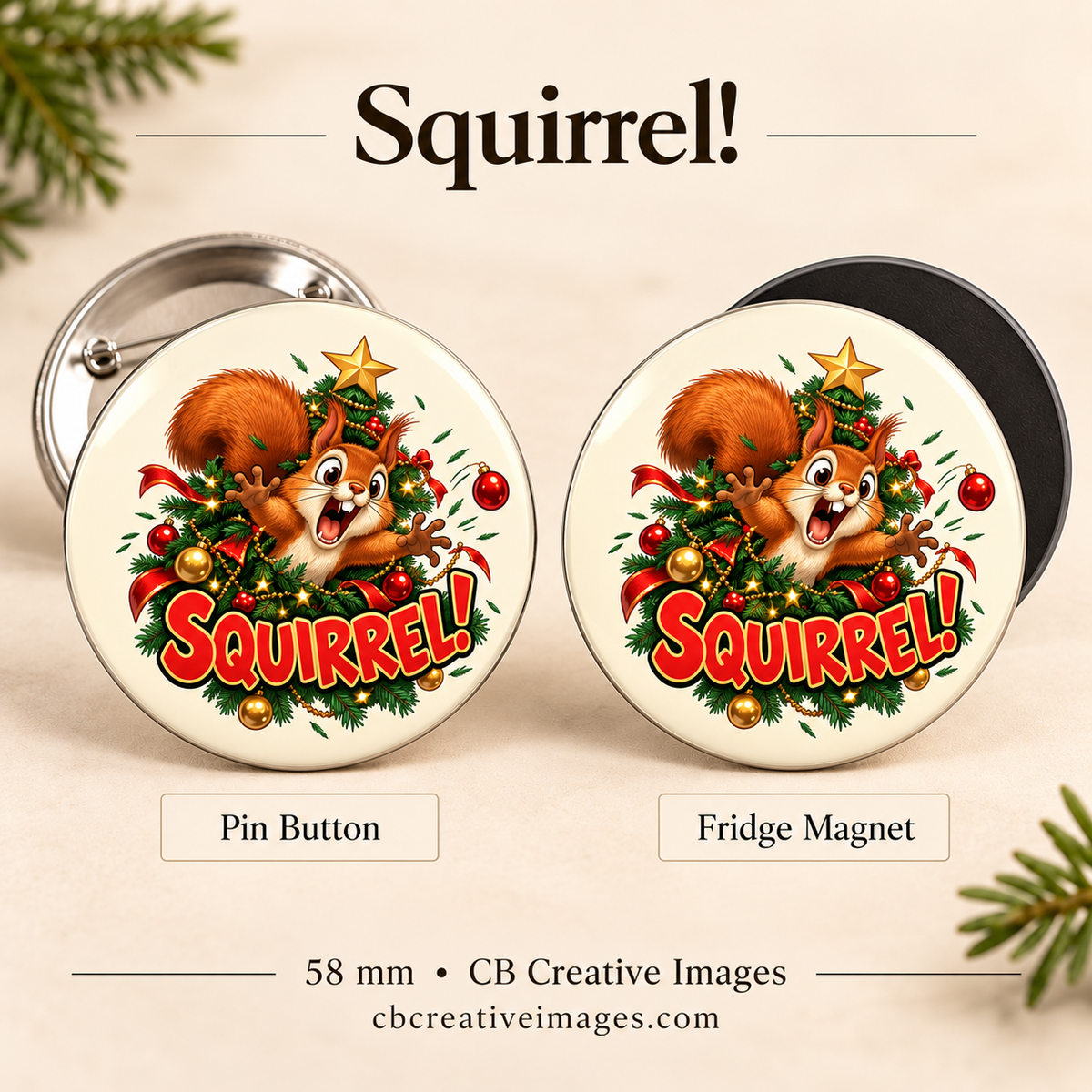 Christmas Chaos Buttons and Magnets