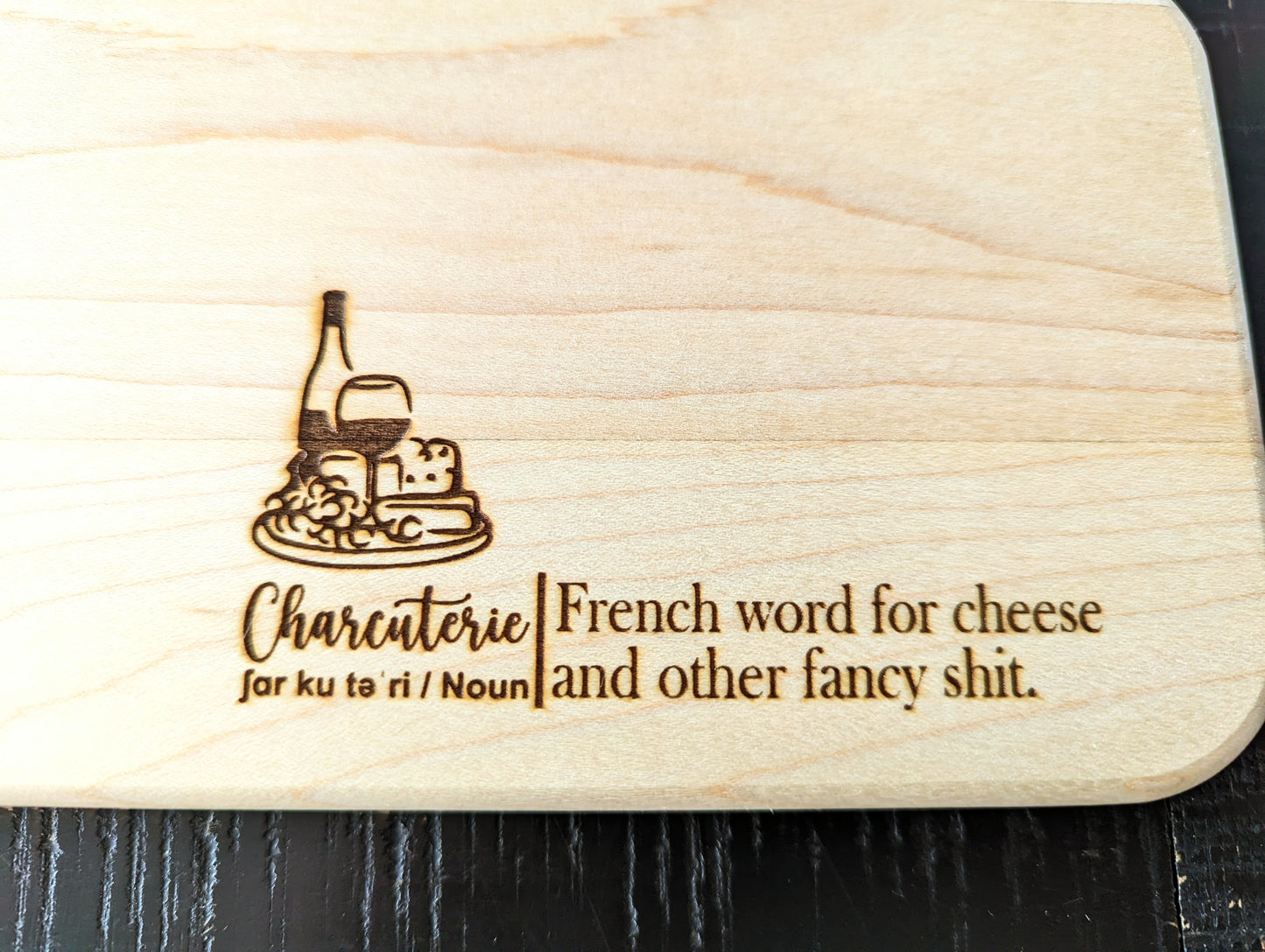 Charcuterie Definition on Hardwood Baguette Board