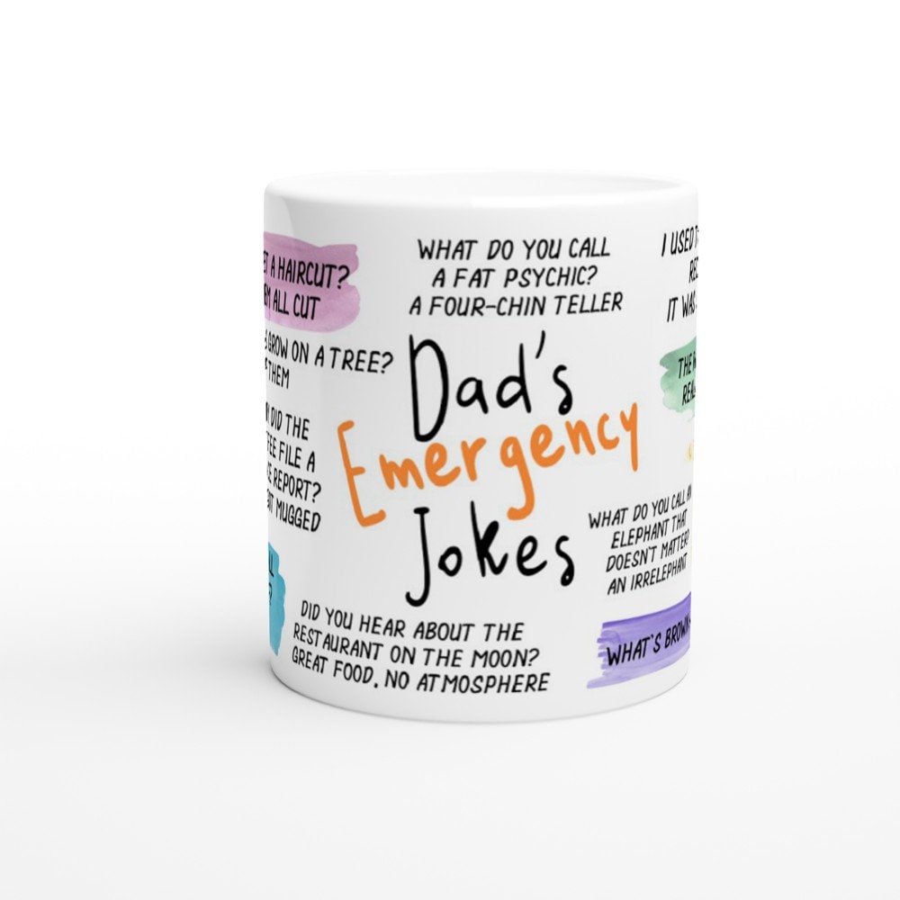 Dad's Emergency Jokes White 11oz Ceramic Mug